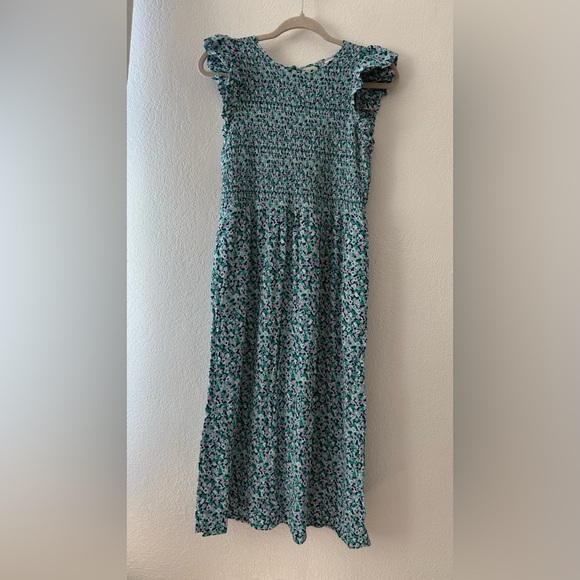 A New Day Floral Smocked Open Back Midi Dress Women's Size XS with pockets - Picture 5 of 11